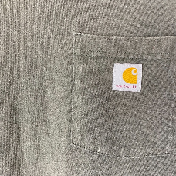 Carhartt Force Dark Moss Green Short Sleeve Relaxed Fit Pocket T Shirt Large - Picture 3 of 9